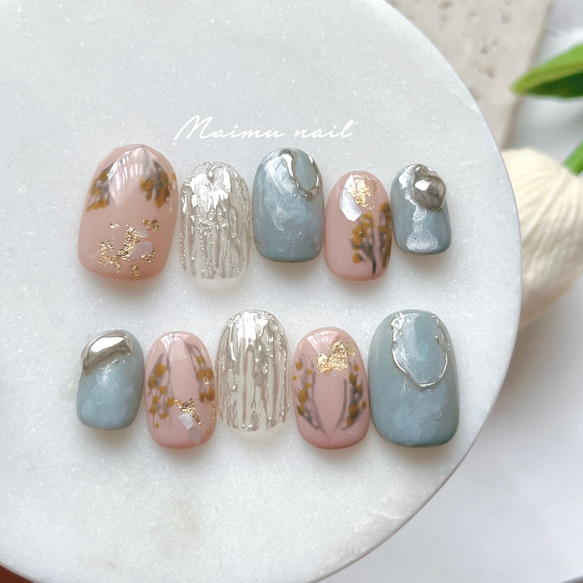 63 ミモザ ネイルチップ mimosa オーダー ニュアンス うるうる  