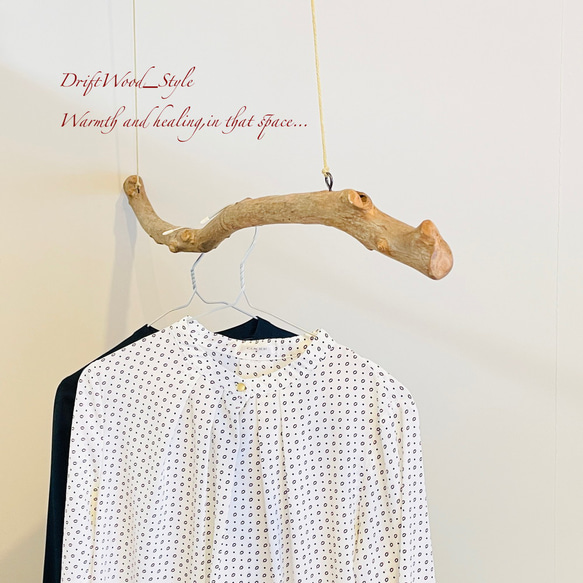 流木インテリア うねりを描く無骨な大型流木のハンガーラック 北欧 衣装掛け ハンギング 吊り下げ ハンガーポール N9 3枚目の画像