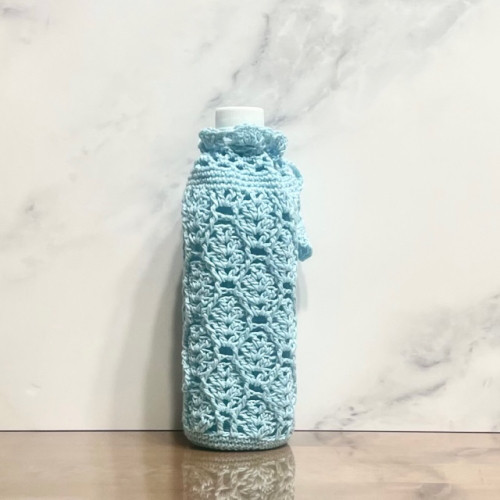 500ml しずく模様のペットボトルカバー（ブルー） その他ケース amu