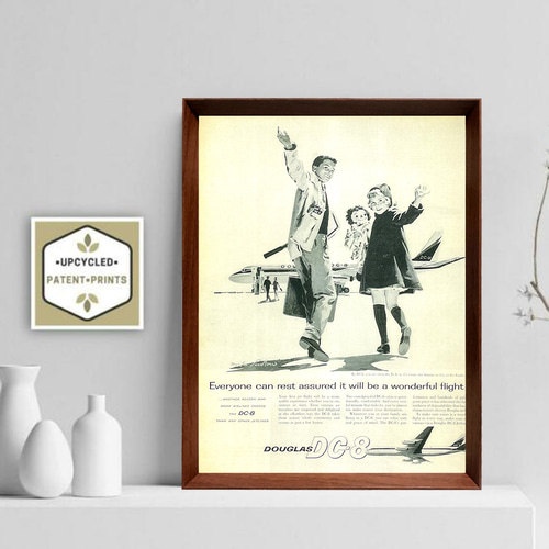 ダグラス DC8 1960年代 アメリカ ヴィンテージ 雑誌 広告 額付