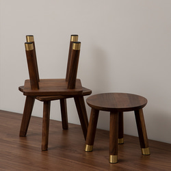 【数量限定】ベンチ　ウォールナット 無垢材 イス　スツール　木製　椅子　花台　ランプ台　フラワースタンド 3枚目の画像