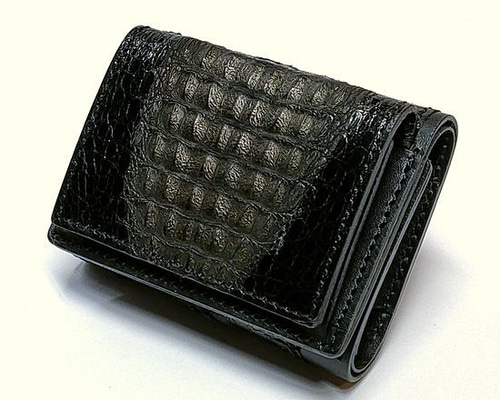 本革クロコダイル　コンパクト財布 限定商品 本革 ミニ財布 コンパクト財布 クロコダイル/ワニ革 3つ折り