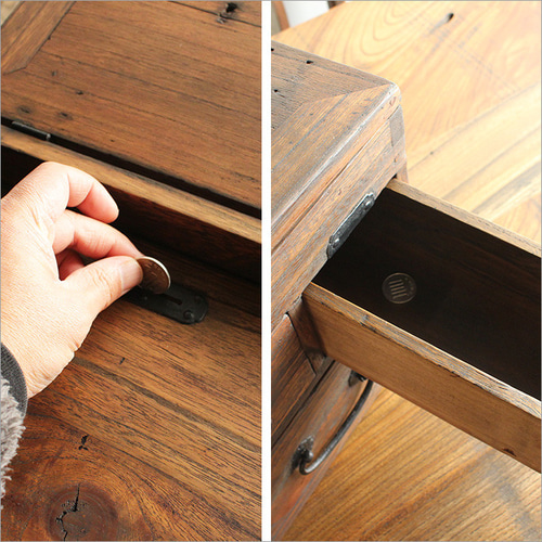 M▽舟箪笥 時代箪笥 引き出し 小物入れ 古道具 古家具 丸に枡 (38125)