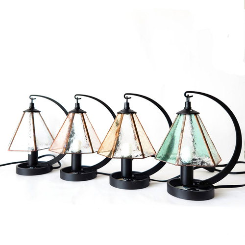 ステンドグラスの吊しテーブルランプ ice melts クリア スタンドライト