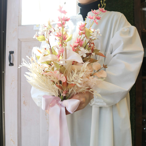 【特別価格】カラーのアンティークウェディングブーケ＆ブートニア 結婚式 前撮り 特別価格】カラーのアンティークウェディングブーケ＆ブートニア