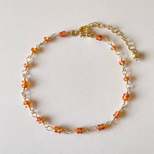 14kgf]オレンジサファイアブレスレット ブレスレット misorairo 通販