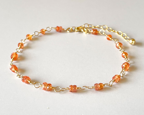 14kgf]オレンジサファイアブレスレット ブレスレット misorairo 通販