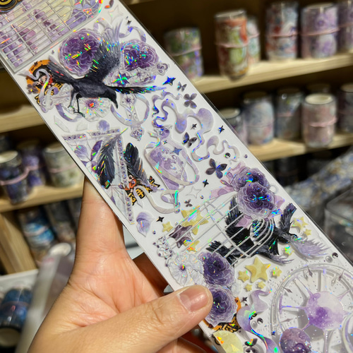 海外PETテープ 切り売り 黒魔術 紫黒の暗い風 海外マステ