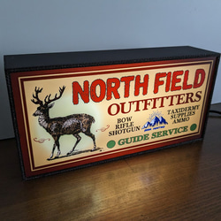 NORTH FIELD アウトドア キャンプ ハンティング 鹿 ハントガイド 看板 置物 アメリカン雑貨 ライトBOX 5枚目の画像