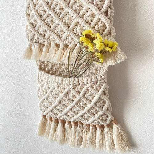 NO.393『マクラメ編み・ウォールポケット』