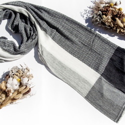 カシミヤ カシミア ニット スカーフ ピュア ウール スカーフ 手編みスカーフ ニットスカーフ - 幾何学模様 クリスマス 交換 7枚目の画像