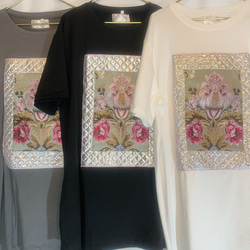 Quilting jacquard design T-shirt 1枚目の画像