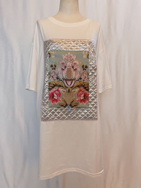 Quilting jacquard design T-shirt 11枚目の画像