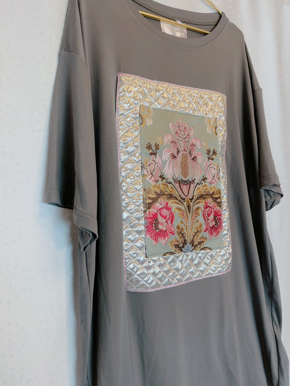 Quilting jacquard design T-shirt 18枚目の画像