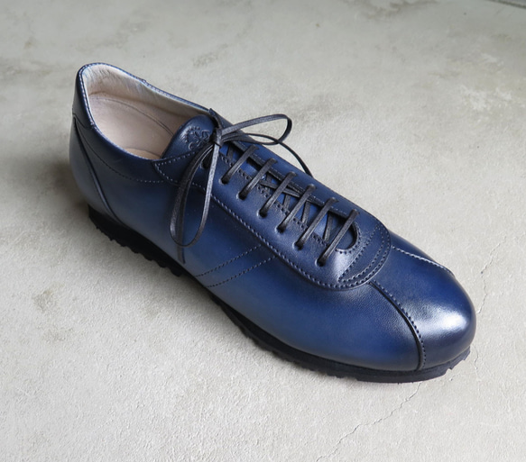 【~染工手工~】經典設計，高品質真皮！ EMA 運動鞋/染色海軍藍 第1張的照片