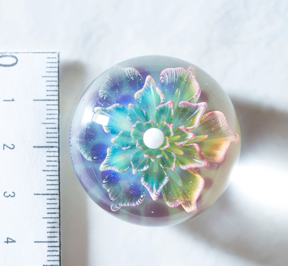 月の花 ボロシリケイトガラス ペーパーウェイト mfm3 10枚目の画像
