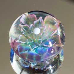 月の花 ボロシリケイトガラス ペーパーウェイト mfm3 2枚目の画像