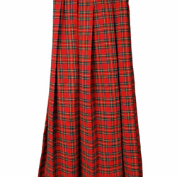 タータンチェック　フレアプリーツロングスカート:red 3枚目の画像