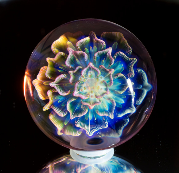 月の花 ボロシリケイトガラス ペーパーウェイト mfm9 1枚目の画像