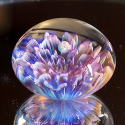 月の花 ボロシリケイトガラス オーバルマーブル mfm6 4枚目の画像