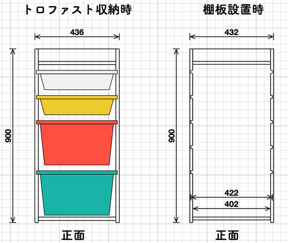 オーダー品　TROFASTボックス用収納棚 1枚目の画像