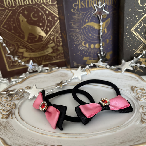 T-733】クリームソーダ柄リボンキッズゴムキッズリボンハンドメイド