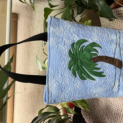 ハワイアンキルト　ハンドメイド　ヤシの木　プルメリアトートバッグ c525ca903df4a86bc66892798ba6c8