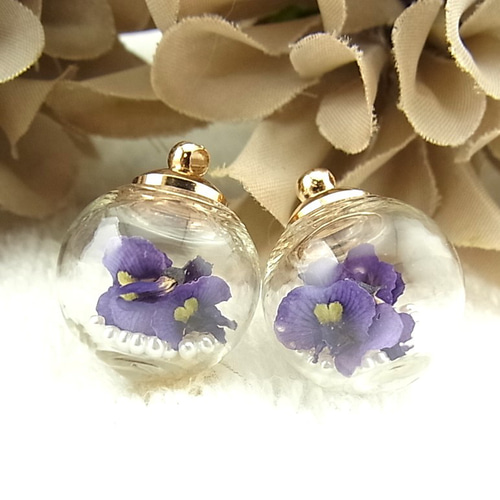 ビオラ＊すみれ風Uピン髪飾り 七五三 結婚式 ウエディング プリザーブドフラワー ビオラ＊すみれ風Uピン髪飾り 七五三 結婚式 ウエディング