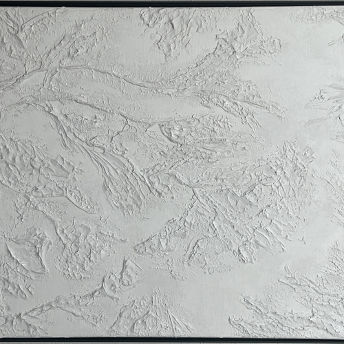whisper white】 60×50cm 白い絵 ホワイトアート ホワイト