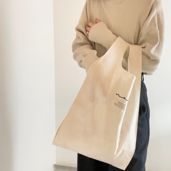 名入れ マルシェバッグ／エコバッグ　サブバッグ　保育園荷物バッグ　買い物バッグ　出産祝い　 10枚目の画像