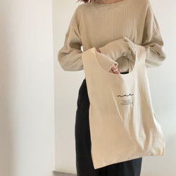 名入れ マルシェバッグ／エコバッグ　サブバッグ　保育園荷物バッグ　買い物バッグ　出産祝い　 9枚目の画像