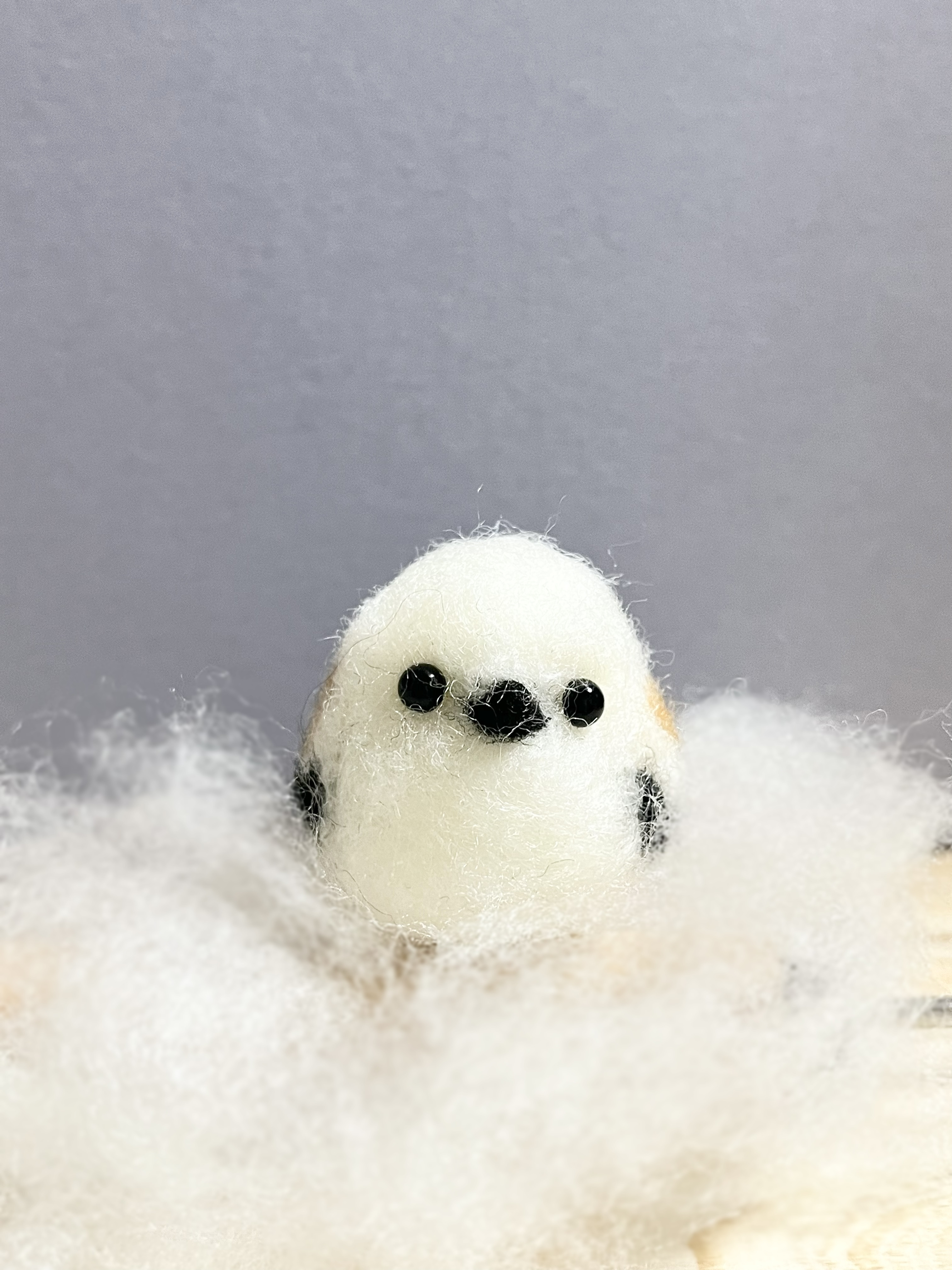 シマエナガくまちゃんa　（羊毛フェルト） 羊毛フェルトで、シマエナガちゃんをたくさん作るよ