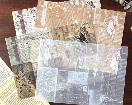 紙モノ5SALE‼️コラージュ SALE ! コラージュ風デザインペーパー 20枚 butterfly [AX203