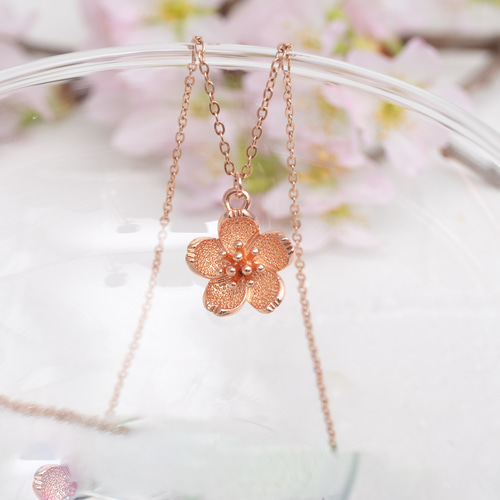 桜のネックレス サージカルステンレス製ネックレス 桜