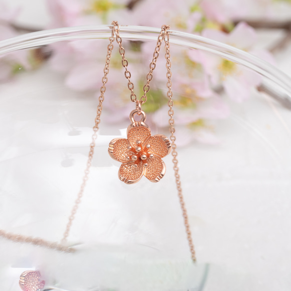 桜のネックレス　サージカルステンレス製ネックレス　桜　母の日 7枚目の画像