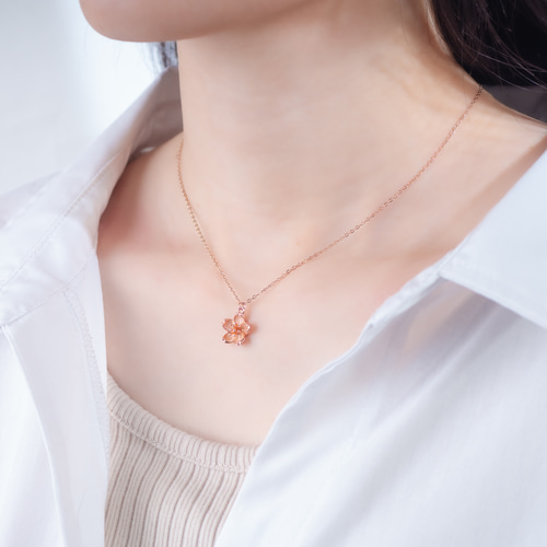 桜のネックレス サージカルステンレス製ネックレス 桜 ネックレス 