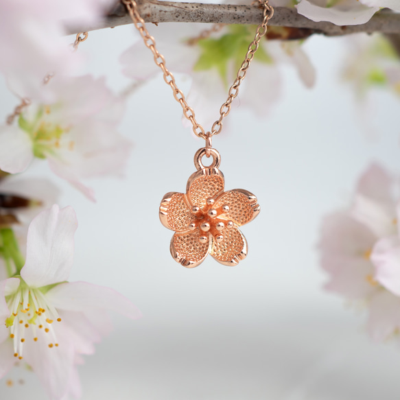 桜のネックレス　サージカルステンレス製ネックレス　桜　母の日 2枚目の画像