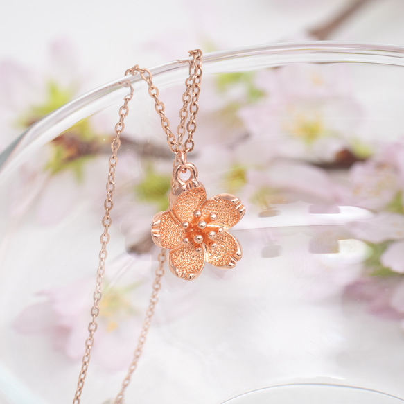 桜のネックレス　サージカルステンレス製ネックレス　桜　母の日 6枚目の画像