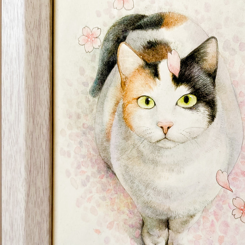 青い空さくら猫(キャンバス&アクリル絵の具) 青い空さくら猫(キャンバス&アクリル絵の具)