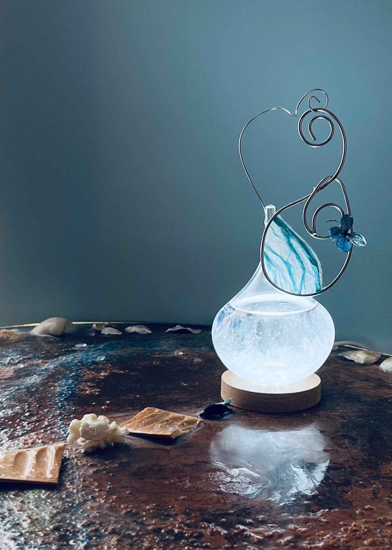 ガラスキューブ型ペンダントライト 氷のような透明感 氷のようなクール