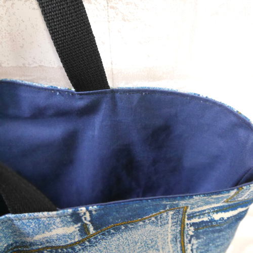 デニムパッチ（ブルー）×ブラック⭐︎入園入学3点セット No.2410