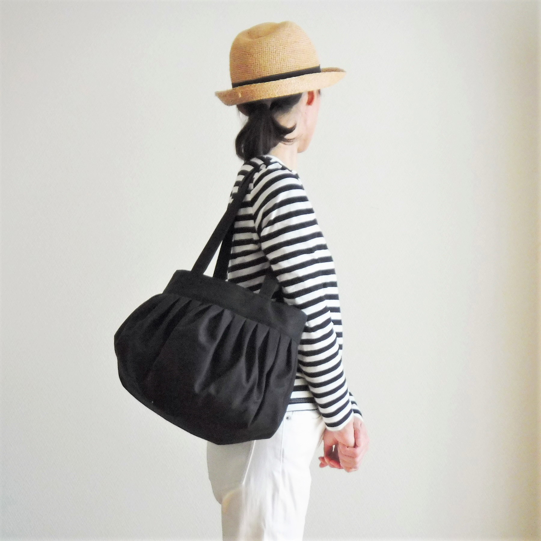 ブラック/Mサイズ/balloon balloon トートバッグ/11号帆布【受注制作】