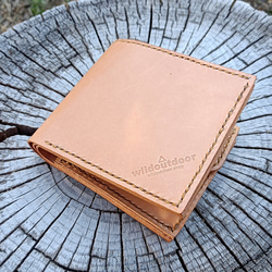 ウォレットロープ付き本革二つ折り財布 ヌメ革 Bi-fold wallet 4枚目の画像