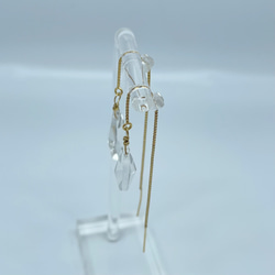 アメリカンチェーンピアス10◇水晶 スピンドルカット 14kgf 5枚目の画像