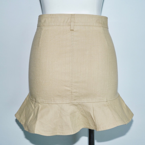 Stretch Mermaid Mini Skirt (beige) ミニスカート ベージュ 薄茶 ガーリー 8枚目の画像