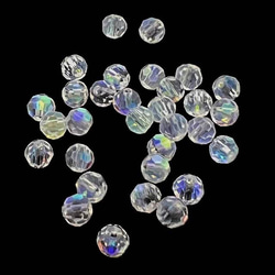 【30顆】圓形切割玻璃珠★4mm/極光透明★圓形切割珠 多面切割 第2張的照片