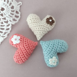 匿名配送♡♡ぷっくりハートのあみぐるみ‪︎‬‪︎5こ☺︎ハンドメイド 材料 匿名配送♡♡ぷっくりハートのあみぐるみ‪︎‬‪︎5こ☺︎ハンドメイド‬