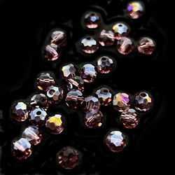【30顆】圓形切割玻璃珠★4mm/極光紫棕★圓形切割珠 多面切割 第2張的照片