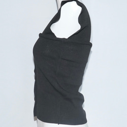 Button Desing Knit Camisole（black） タンクトップ ブラック 黒 カジュアル 8枚目の画像