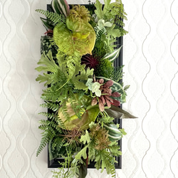 グリーンフレーム 縦長 黒 フラワー アレンジメント フレーム リース